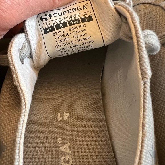 Superga Grey Silver Star Sneakers COTU 2750 | size 9.5 - Picture 3 of 6